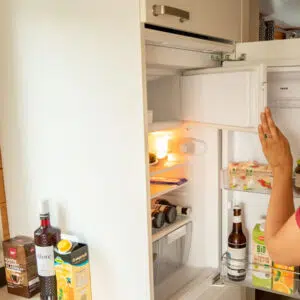 Der Kühlschrank in einer Pedro H2Home mit Gefrierfach.